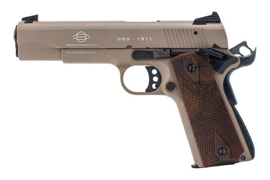 GSG M1911 5" 22LR Pistol in Tan has an ambi thumb safety